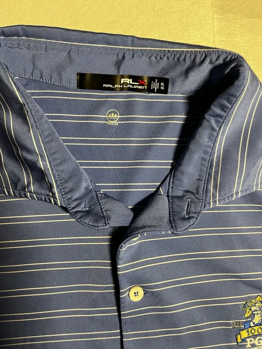 Ralph Lauren RLX Men’s XL Polo 100th PGA Championship Bellerive Golf Shirt Blue